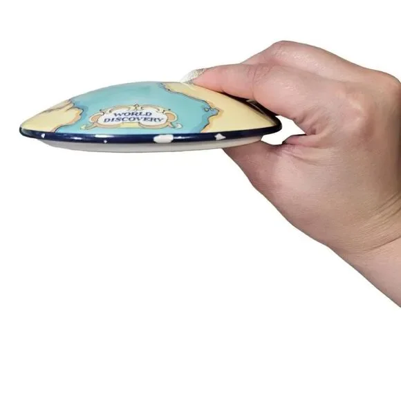 Tiffany & Co Tauck World Discovery Map Porcelain Powder Jewelry Trinket Box